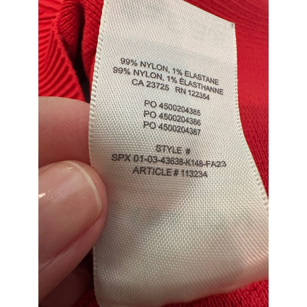 Babaton Aritzia Sculpt Knit Long Sleeve Crop Top Red Square Neck Large 113234 - Picture 4 of 4